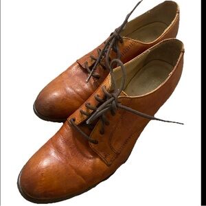 VTG Frye Carson Women's Size 7B Brown Lace Up Low Heel Leather Oxford Shoes